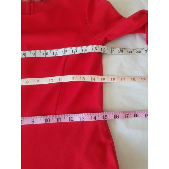 Ann Taylor Womens Dress Size 4 Red Knee-Length Valentine's Office Career Work - Picture 9 of 13